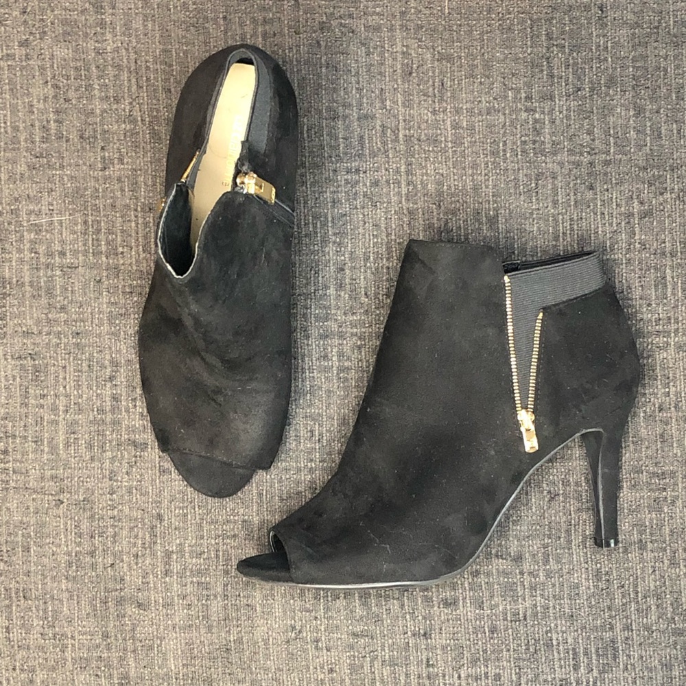 Black Peep Toe Booties